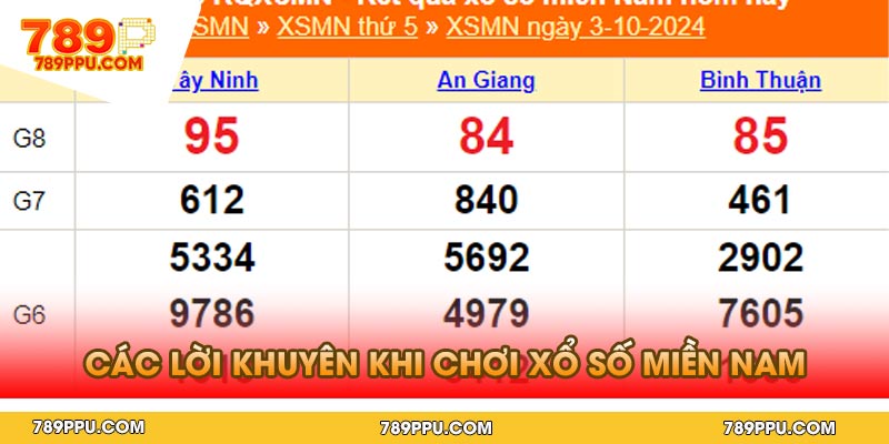 Các lời khuyên khi chơi xổ số miền nam