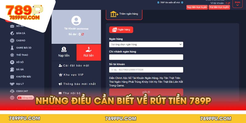 Những Điều Cần Biết Về Rút Tiền 789p